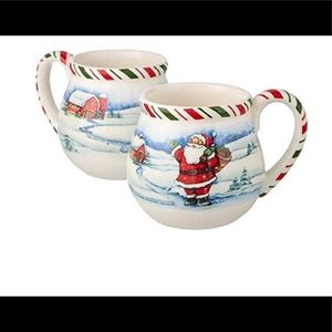 Lenox “Once Upon A Christmas” Santa Mug Set/2 NEW IN BOX. 14 oz.